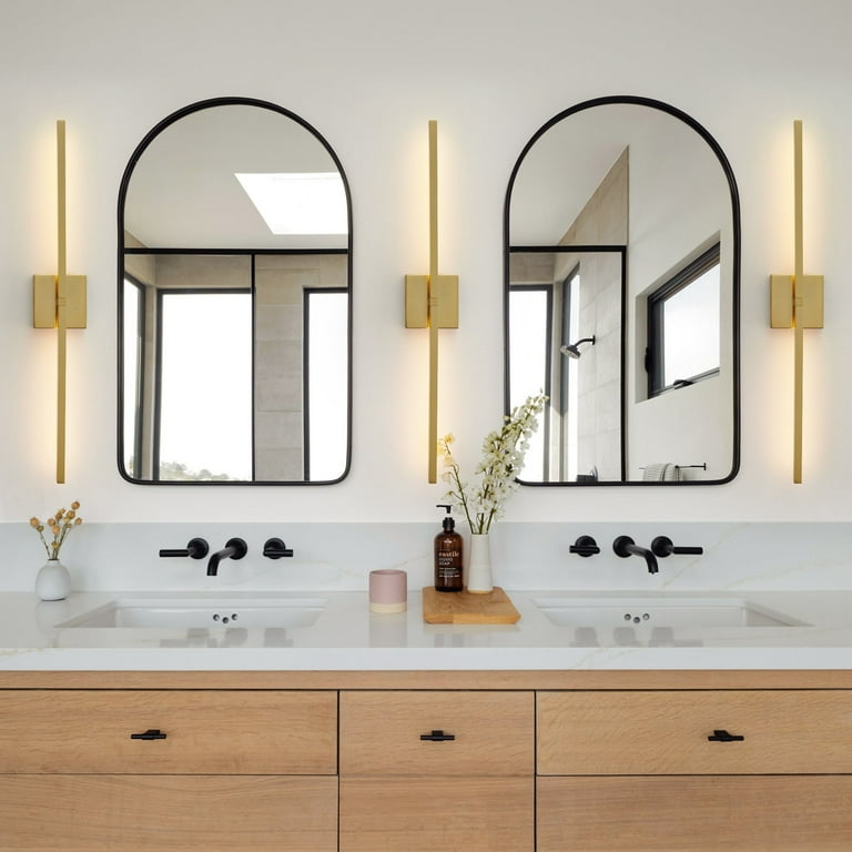 30 Inch Gold LED Bathroom Vanity Light - Adjustable Color Temperature & Rotatable Heads For Mirror Lighting