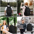 thumbnail image 5 of Mochila BIKRDO negra impermeable para cuaderno escolar 17.3, 5 of 5