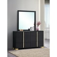 thumbnail image 2 of Marceline 6-drawer Dresser with Mirror Black, 2 of 13