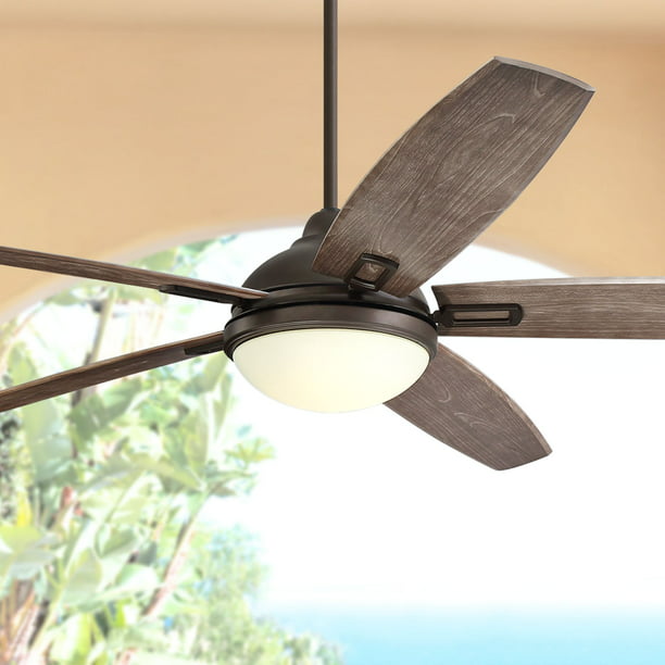 72 Casa Vieja Rustic Indoor Outdoor, Kensgrove 72 In Led Indoor Outdoor Matte Black Ceiling Fan With Light