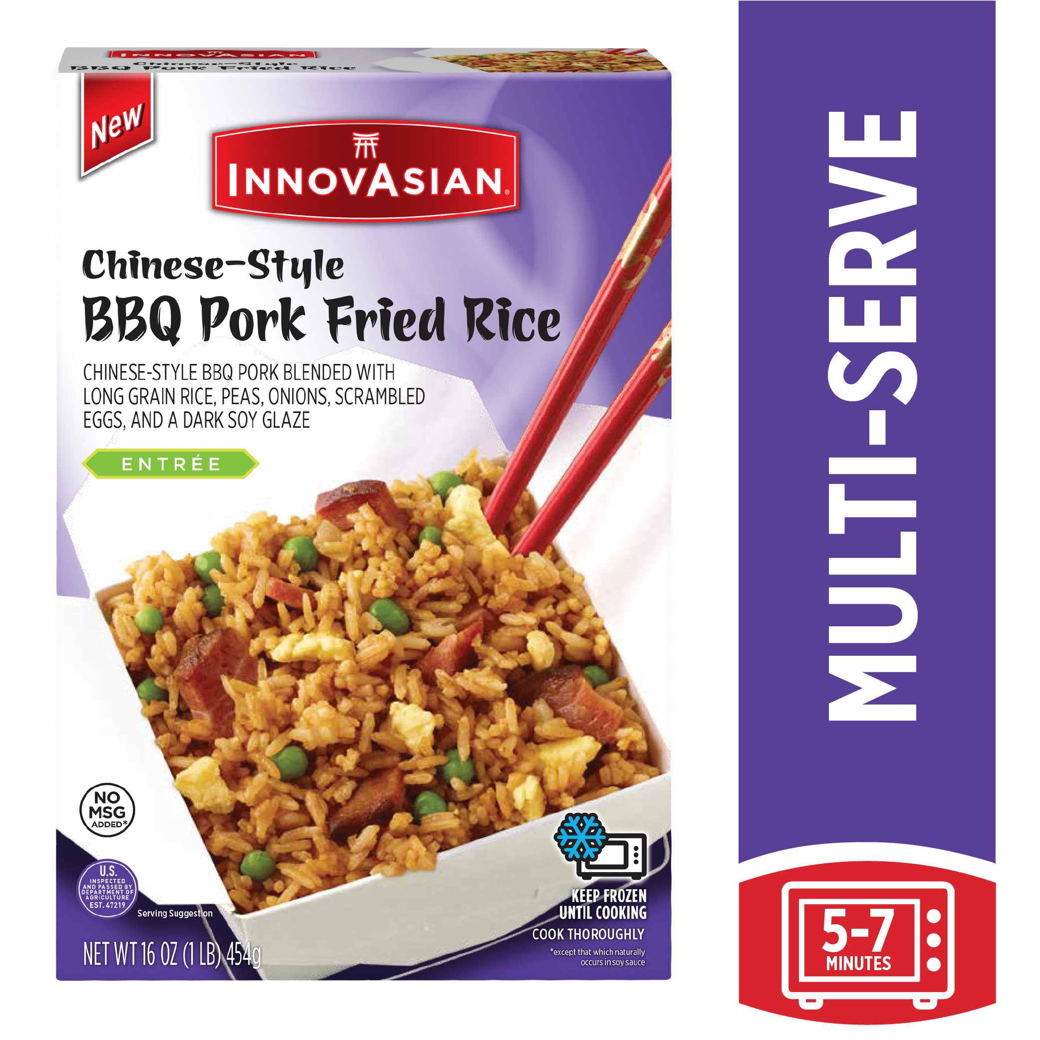 InnovAsian Chinese-Style BBQ Pork Fried Rice Meal, 16 oz (Frozen Meal)