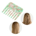 thumbnail image 5 of Unique Bargains 1 Pc Portable Marble Wide Tooth Comb Green Acetate Sheet, 5 of 5