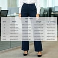 thumbnail image 3 of Qgtaibl High Waisted Flare Work Pants for Women Double Button Slim Fit Dress Trousers with Pockets Solid Color Business Casual Pants Navy L, 3 of 6