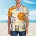 thumbnail image 4 of Balery Animals Print Men's Hawaiian Shirts Short Sleeve Beach Shirt Relaxed Fit Vacation Button Down Shirts-3X-Large, 4 of 9