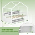 thumbnail image 3 of Costway Lit Cabane Format Simple Cadre de Lit Plateforme en Bois avec Toit et 14 Cubes de Rangement Blanc, 3 of 10