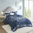 thumbnail image 2 of Intelligent Design 90" 4-Piece Polyester Fabric Printed Comforter Set in Navy, 2 of 11