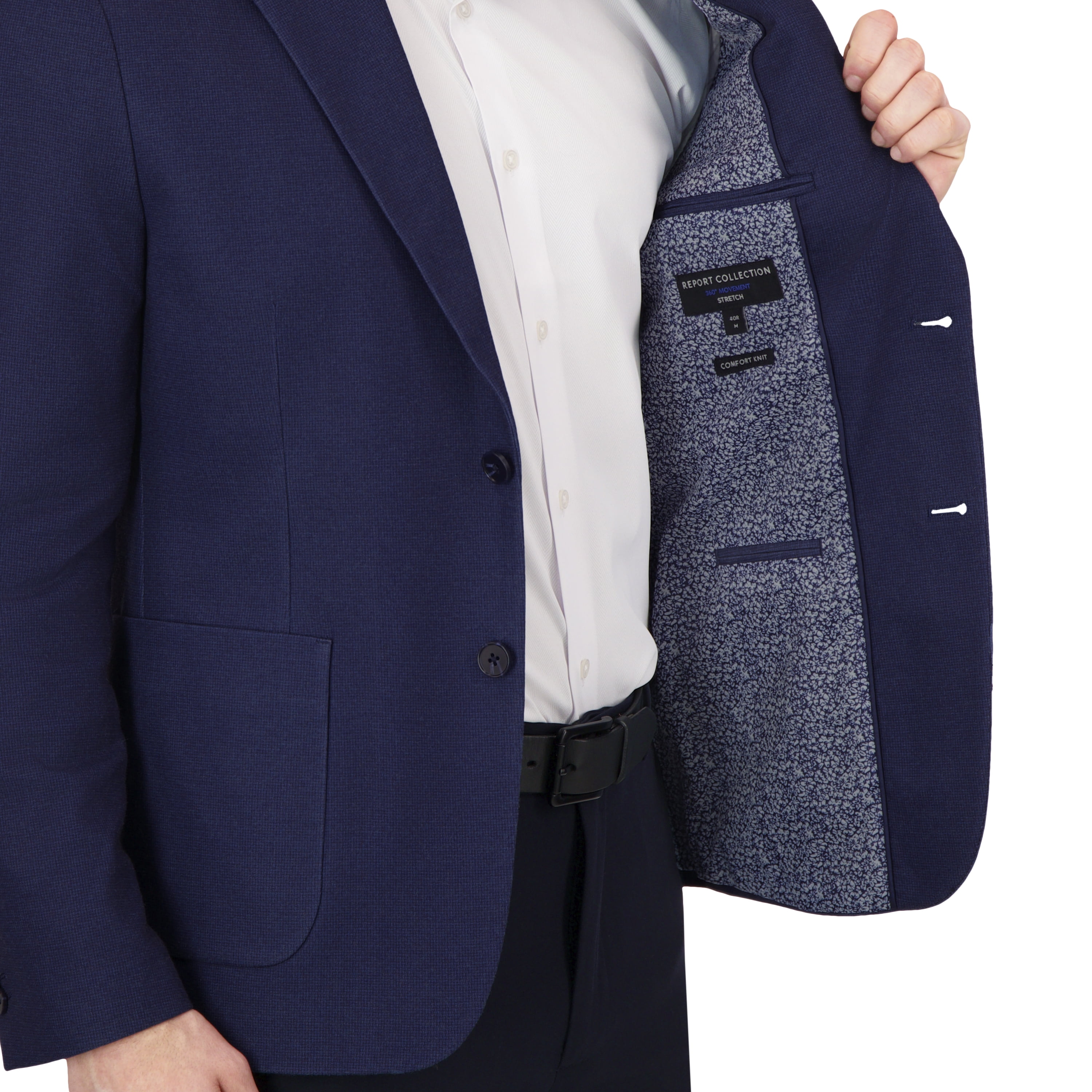 Report Collection Single Breast Full Lined Patch Pocket Linen Men's Jacket