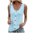 thumbnail image 2 of EKOUSN Womens V Neck Tank Tops Summer Sleeveless Ribbed Button Casual Henley Shirts, 2 of 4