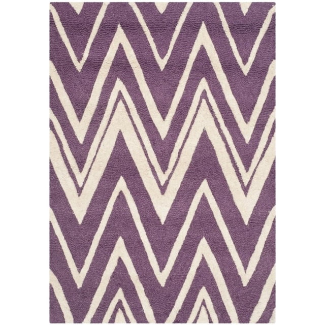 Safavieh Cambridge 3' X 5' Hand Tufted Wool Rug in Purple and Ivory