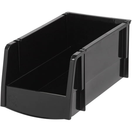 Medium Utility Box - IRIS Medium Stacking Storage Bin, Black