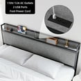 thumbnail image 5 of Full/King/Queen Size Platform Bed, Upholstery Storage Bedframe with Charging Station and 2 Drawers, Multi-functional Bed, No Box Spring Needed, Easy Assembly, Gray, 5 of 9