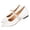 Beige, variant on Women's Block Heel Buckle Shoes, Plus Size Comfortable Round Toe Ankle Strap Pumps for Casual Work and Daily Outings