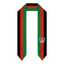 Graduation Sash Afghanistan Flag scarf Shawl Stole Sapphire Blue with Star Stripe Bachelor Gown Accessory Ribbon 180*14cm
