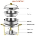 thumbnail image 6 of PRIJESSE 6QT Chafing Dish Buffet Set, Gold Stainless Steel Chafers and Buffet Warmers Sets with Lid for Catering Events Weddings Banquets 6 Pack, 6 of 8