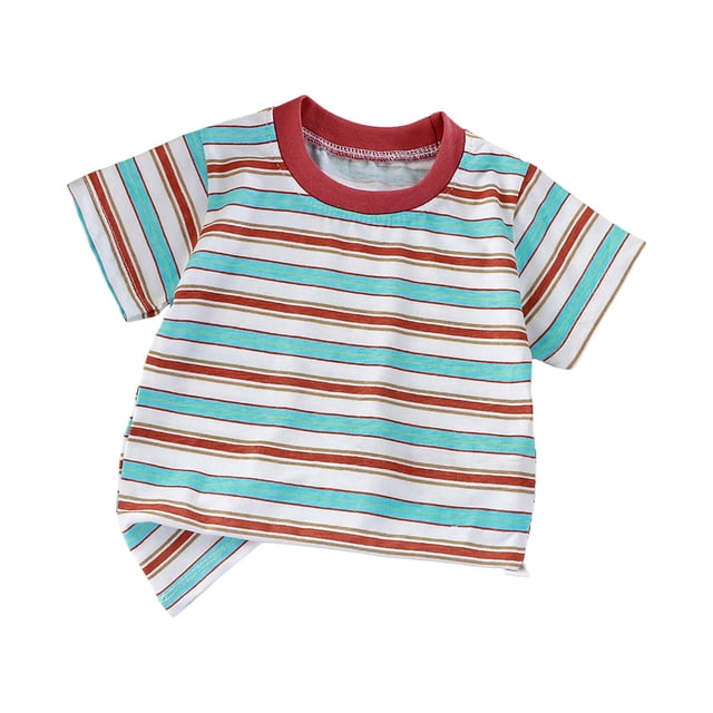WUANDIXFA T-Shirts Garçon Tout-Petit Mignons à Manches Courtes d'Été en Coton à Motif Tee Col Rond pour Tout-Petit Tee Tout-Petit Doux et Respirant Tee, Rouge, 3-4 Ans