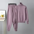 thumbnail image 2 of Lindreshi Pj Sets for Woman Fashion Women Winter Knit Long Sleeved Pants Shirt Casual Two Piece Suit, 2 of 4