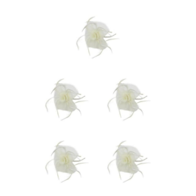 pitrice 1/2/3/5 Maille Fascinator Femmes Coiffure Prom Maquillage Nuptiale Scène Réglable Performance Photo Coiffe Fille Bande de Cheveux Beige 5PCS