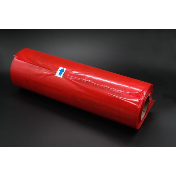 Tripact Inc 11" x 19" LDPE CLEAR RED Plastic Flat Open Poly Bag Roll 1.25 mil - 1 Roll (115pcs)