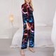 thumbnail image 3 of Balery Red And Blue Lightning Conjunto de Pijama con Estampado para Mujer, Conjunto de Dos Piezas con Manga Larga, Ropa de Dormir Suave con Bolsillos, Pijamas Cómodos-Large, 3 of 7