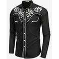 thumbnail image 5 of COOFANDY Cowboy Shirts for Men Long Sleeve Western Shirt Embroidered Button Up Shirts, 5 of 6