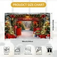 thumbnail image 3 of Christmas Backdrop Fabric Banner, Winter Forest Wooden Barn Door North Pole Backdrops, Snowy Xmas Tree Photography Background for Family Holiday Party Decor Photo Props 56x98 in, 3 of 4