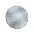 thumbnail image 1 of Bearachild Cojín de asiento de 12,9 pulgadas con correas, almohadilla de algodón para silla, alfombrilla de taburete de grosor, suave, Decoración del hogar Rejillas blancas azules Diámetro 33cm, 1 of 6