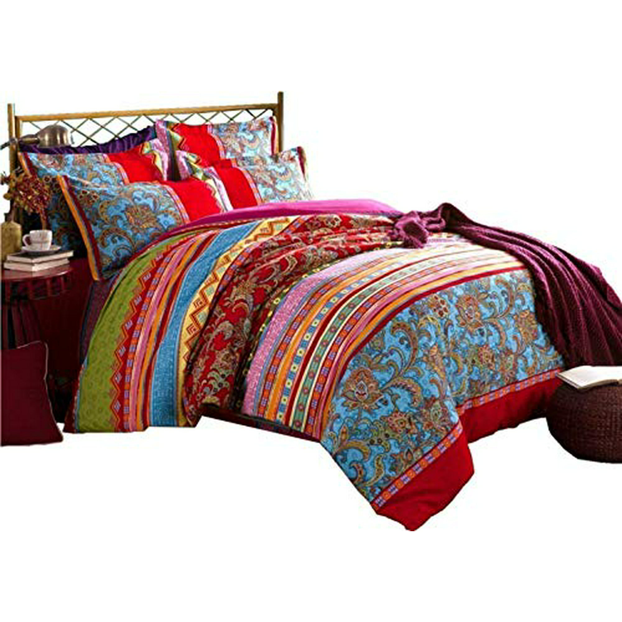 Lelva Boho Style Bedding Set Bohemian, Duvet Cover Clips Instructions