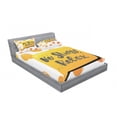 thumbnail image 3 of Saying Bedding Set with Sheet & Covers, Vibrant Colored No Stress Relax Phrase on Speech Bubble, Printed Bedroom Decor 2 Shams, 4 Sizes, Earth Yellow Orange, by Ambesonne, 3 of 3