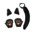 thumbnail image 3 of Disfraz de cosplay, conjunto de orejas y cola falsas para fiesta de máscaras con temática de animales de Pascua Negro, 3 of 8
