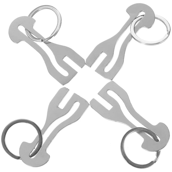 WEAVILUX Flexible Keyring Shopping Trolley Tokens Silver 4Pcs