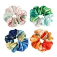 thumbnail image 3 of 4PCS Large Satin Scrunchies, Silk Oil Painting Smudged Scrunchie for Thick long Hair Scrunchy Bobbles Oversized Hair Ties for Women Girls, 3 of 9