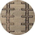 thumbnail image 1 of Ahgly Company Tapis Rond Abstrait Marron pour Intérieur, 6 Pieds Rond, 1 of 6