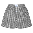 thumbnail image 4 of RYRJJ Boxer Shorts for Women Gingham Pajama Summer Casual Lounge Sleep Plaid Shorts Y2K Beach Bottoms(Black,XL), 4 of 6