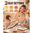 thumbnail image 6 of Wearable Heated Shawl Wraps for Women, 2027 New USB Blanket Shawl with Zipper, 3 Heat Settings, Soft Fleece Lining, Washable Heated Poncho for Home, Office, Travel and Winter Gift, 6 of 8