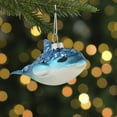 thumbnail image 2 of Northlight Dolphin Glittered Glass Christmas Hanging Ornament - 4.75" - Sea Blue and White, 2 of 5