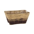 thumbnail image 6 of DecMode 30" x 15" Brown Seagrass Handmade Oversized Color Block Storage Basket with Slot Handles, 1-Piece, 6 of 9