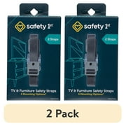 (2 pack) Safety 1st TV & Furniture Safety Straps, Black, Toddler