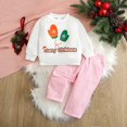 thumbnail image 1 of Conjuntos de blusas y camisas de cuello redondo y manga larga para niños, top de manga larga de color con cintura elástica, pantalones largos, traje casual y cómodo, conjunto de poliéster para niños, 1 of 9