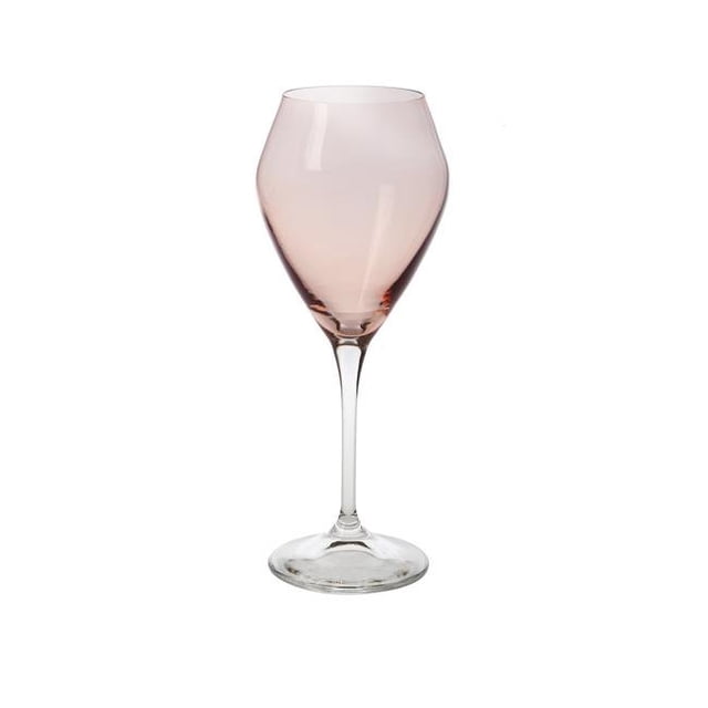 Classic Touch CWN817L Verres à Vin Rose en Forme de V avec Tige Transparente, Ensemble de 6