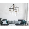thumbnail image 4 of Cal Lighting Williston 6-Light Metal & Glass Chandelier in Black/Antique Brass, 4 of 4