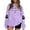 Purple, variant on XIAONU Womens Sweatshirts Cute Ghost Print Trendy Hoodless Tops Peasure Long Sleeve Baggy Pullover Hoodless Sweatshirt