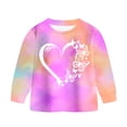 thumbnail image 4 of KPOPLK Boys Girls Outfit Sets 2-8 Years Kids Fall Soft Clothes Casual Cotton Long Sleeve Graphic Print T Shirts and Pants 2 Piece Clothes Purple Size 5-6 Years, 4 of 6