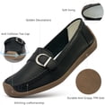 thumbnail image 3 of Ecetana Women's Leather Loafers Classic Slip-On Dress Flats Comfort Office Shoes, 3 of 8
