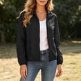 thumbnail image 2 of jobturf Zip up Jacket Women Sun Protection Lightweight Hooded Fall Jackets Spring Casual Outerwear with Zipper Pockets S-2XL, 2 of 9