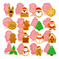 thumbnail image 1 of 16 Piezas Cortadores De Galletas Navidad Moldes Repostería - Xtellar Rosa Claro, 1 of 4