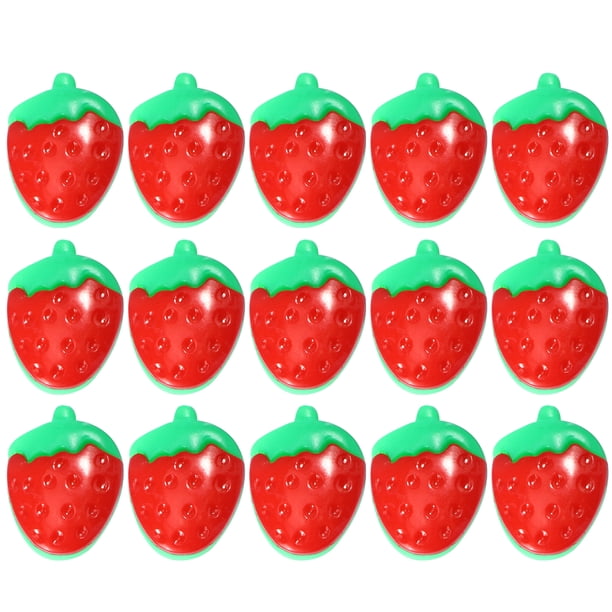 100 botones de plástico con forma de fresa roja, accesorio para manualidades, costura, ropa y zapatos.