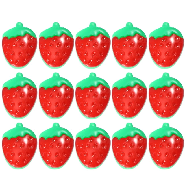100 botones de plástico con forma de fresa roja, accesorio para manualidades, costura, ropa y zapatos.