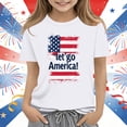 thumbnail image 2 of Afuyipoi Independence Day Kids T-Shirt July 7th Patriotic Graphic Tee Summer Shirt Print Youth Holiday Celebration Apparel White Size 9-10 Years, 2 of 6