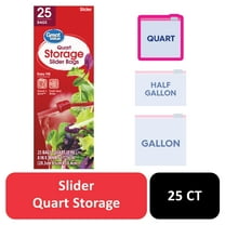 Great Value Fresh Seal Quart Storage Slider Zipper Bags, 25 Count