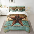 thumbnail image 2 of Manfei Boys Girls Western Texas Star Twin Bedding Sets 7-Piece,Vintage Aesthetics Bedding Comforter Set Microfiber,Rustic Lodge Cabin Breathable Sheet Sets,Microfiber Bedroom Decor,Reversible, 2 of 8